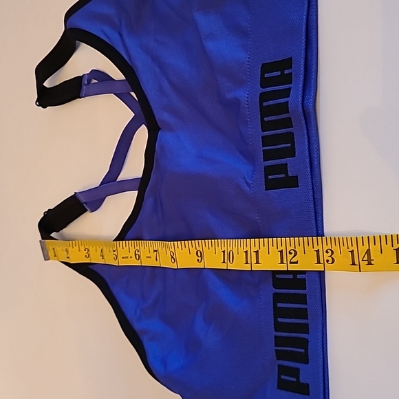 Puma, blue &  black sports bra with adjustable straps.  Size L - Picture 5 of 5